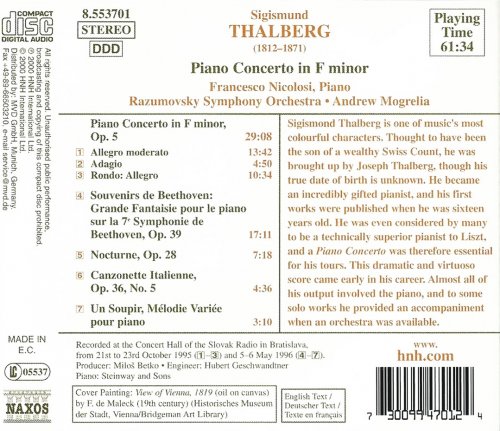 Francesco Nicolosi - Thalberg: Piano Concerto (2000) CD-Rip