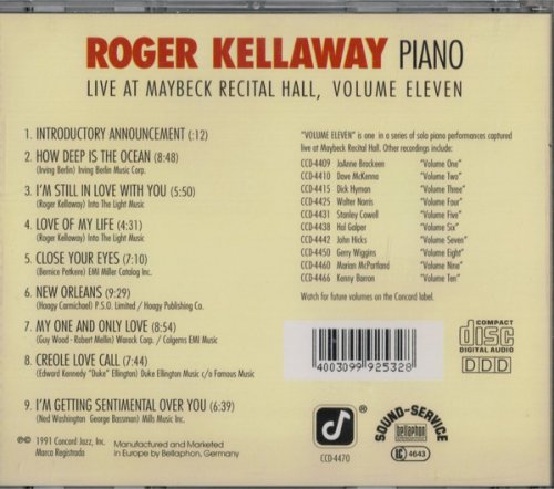 Roger Kellaway - Live at Maybeck Recital Hall, Vol.11 (1991)