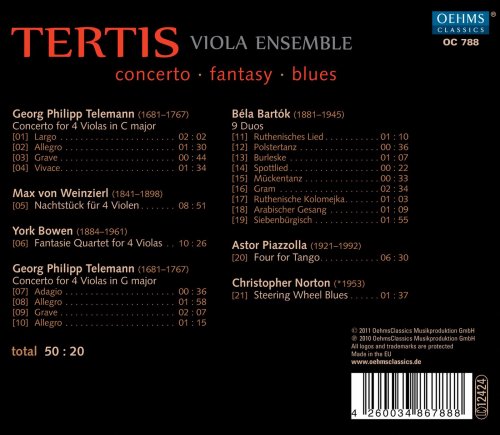 Tertis Viola Ensemble - Concerto, Fantasy, Blues (2011)