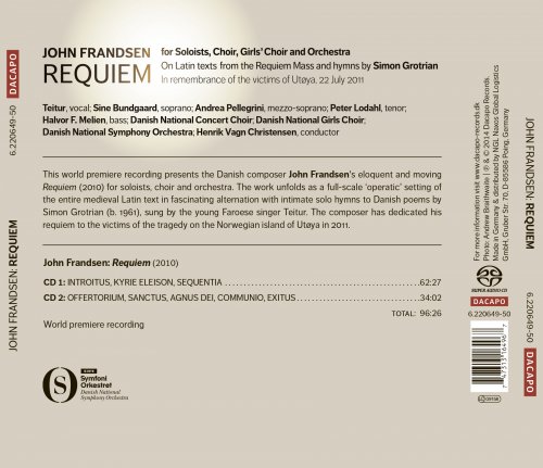 Danish National Symphony Orchestra and Choirs, Henrik Vagn Christensen - Frandsen: Requiem (2014) [Hi-Res]