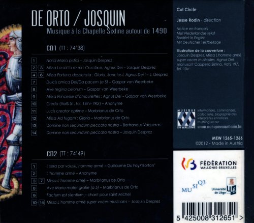 Cut Circle, Jesse Rodin - De Orto / Josquin des Prez: Musique à la Chapelle Sixtine autour de 1490 (2013)