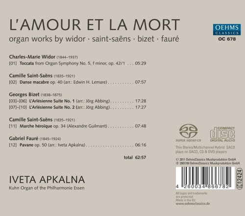 Iveta Apkalna - L'amour et la mort: Organ Works by Widor, Saint-Saens, Bizet & Faure (2011)