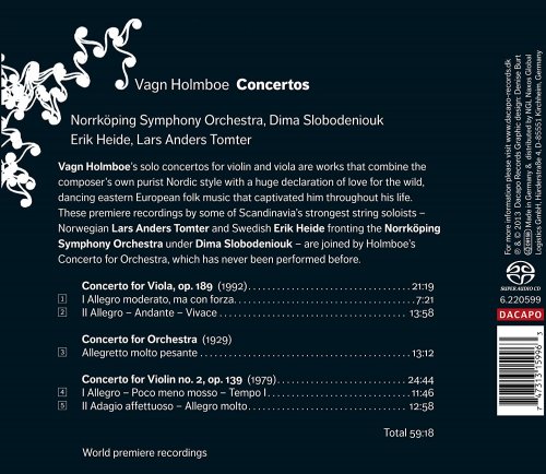 Lars Anders Tomter, Erik Heide, Norrköping Symphony Orchestra, Dima Slobodeniouk - Vagn Holmboe: Concertos (2013) [Hi-Res]