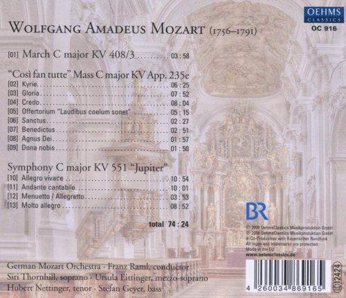 German Mozart Orchestra, Franz Raml - Mozart: Mass in C major, "Cosi fan tutte" - Symphony No. 41, "Jupiter" (2010)