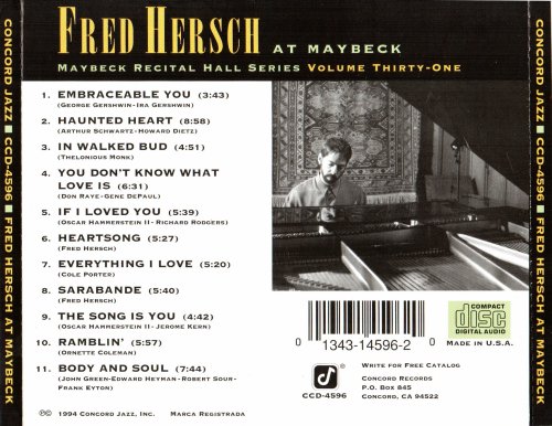 Fred Hersch - Live at Maybeck Recital Hall, Vol.31 (1994)