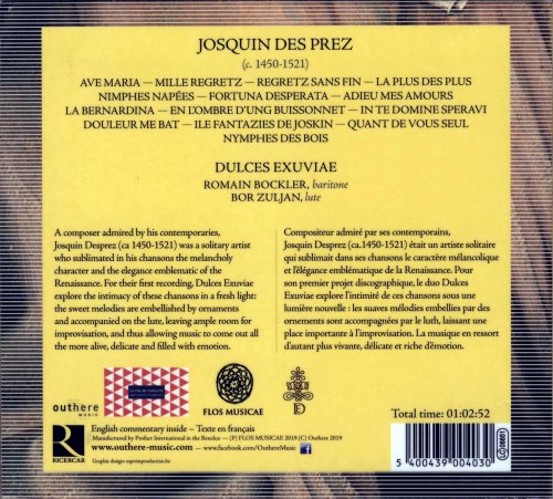 Dulces Exuviae, Romain Bockler, Bor Zuljan - Josquin: Adieu mes amours (2019) CD-Rip