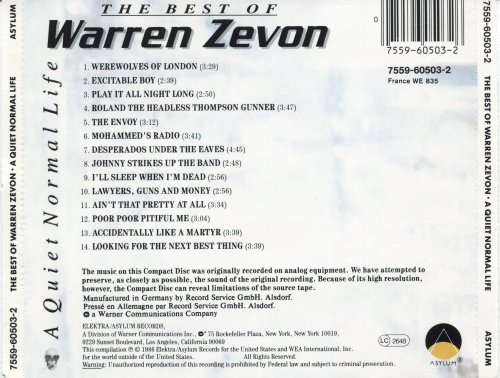 Warren Zevon - A Quiet Normal Life: The Best of Warren Zevon (1986)