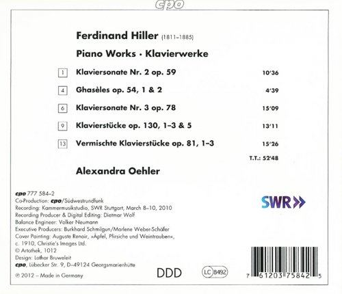 Alexandra Oehler - Ferdinand Hiller: Piano Works (2012) CD-Rip