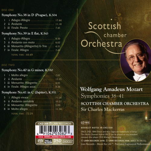 Sir Charles Mackerras, Scottish Chamber Orchestra - Mozart: Symphony No. 38 "Prague", Symphony No. 39, 40, 41 "Jupiter" (2007) [SACD]
