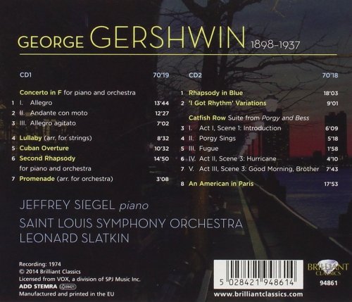 Saint Louis Symphony Orchestra, Leonard Slatkin & Jeffrey Siegel - Gershwin Rhapsody in Blue, an American in Paris (2015)