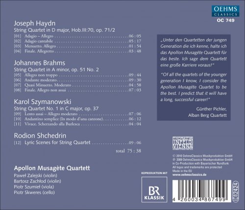 Apollon Musagète Quartett - Haydn, Brahms, Szymanowski, Shchedrin (2010)