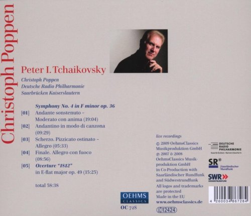 Christoph Poppen, Deutsch Radio Philharmonie - Tchaikovsky: Symphony No. 4, Ouverture "1812" (2009)
