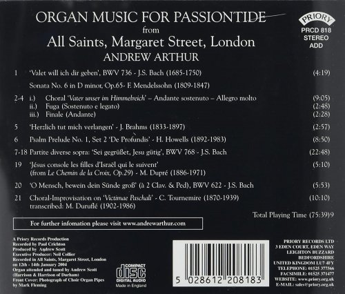 Andrew Arthur - Organ Music for Passiontide (2021)