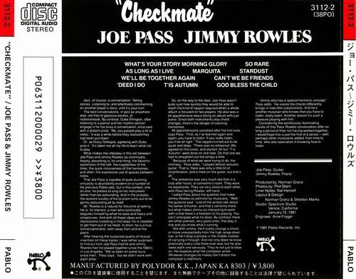 Joe Pass, Jimmy Rowles - Checkmate (1981) CD Rip