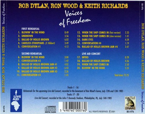 Bob Dylan, Ron Wood & Keith Richards - Voices of Freedom (2001)