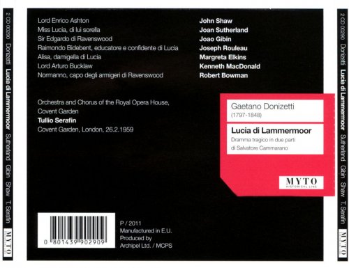 Tullio Serafin, Orchestra Of The Royal Opera House - Joan Sutherland  Gaetano Donizetti: Lucia di Lammermoor (1959) [2011]