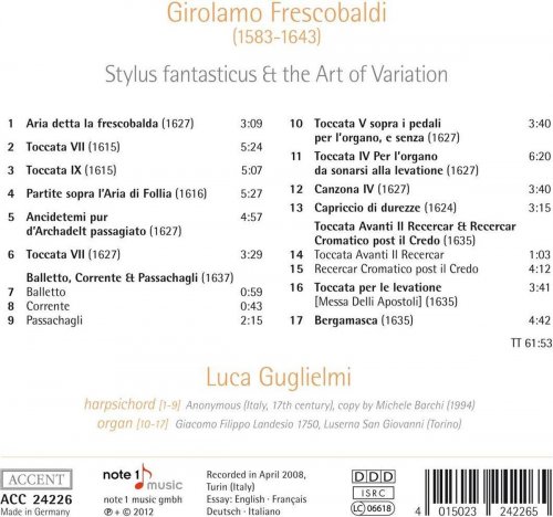 Luca Guglielmi - Frescobaldi: Stylus fantasticus & the Art of Variation (2012)