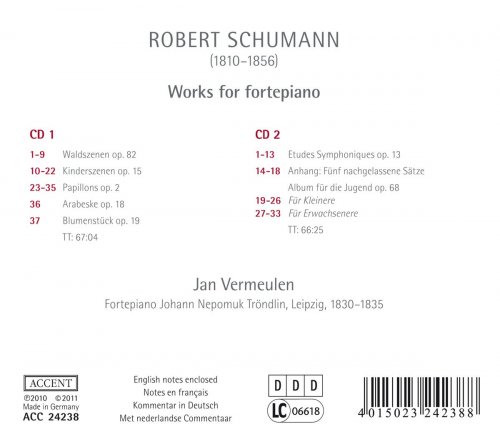 Jan Vermeulen - Schumann: Works for Fortepiano (2011)