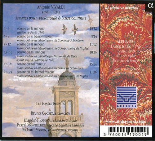 Bruno Cocset, Les Basses Réunies - Vivaldi: Suonata A Violoncello Solo Del Signor Vivaldi (1999) CD-Rip
