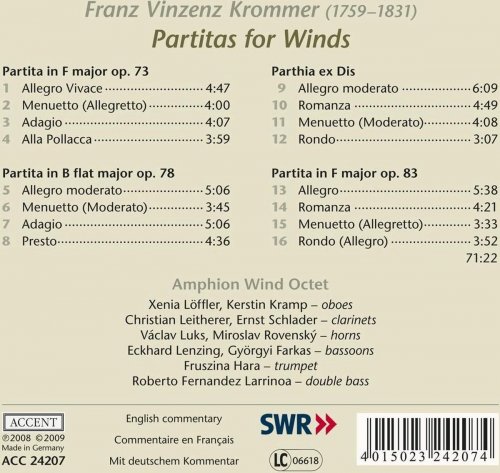 Amphion Wind Octet - Krommer: Partitas for Winds (2008)