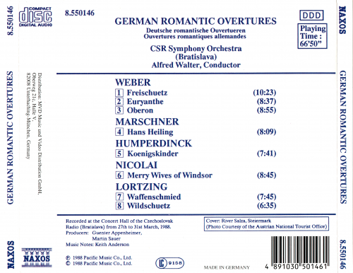 CSR Symphony Orchestra, Alfred Walter - Weber, Marschner, Humperdinck, Nicolai, Lortzing: German Romantic (1988)