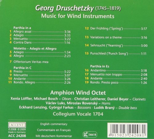 Amphion Wind Octet, Collegium Vocale 1704 - Druschetsky: Music for Wind Instruments (2008)