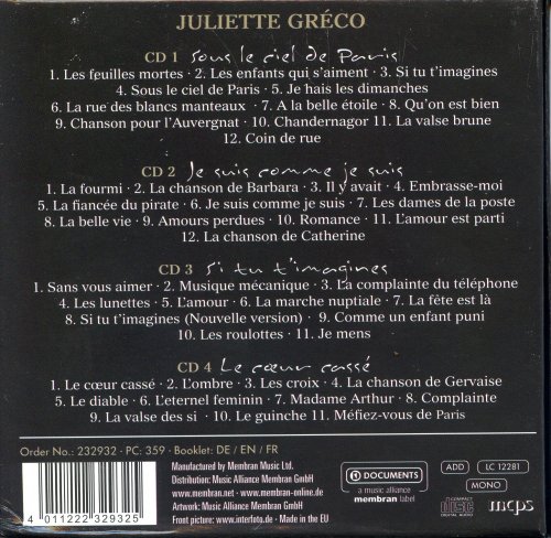 Juliette Greco - La Belle Vie: 4CD-BOX (2013)