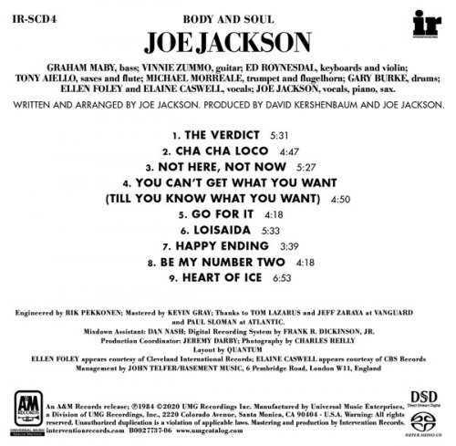 Joe Jackson - Body And Soul (1984) [2020 SACD]