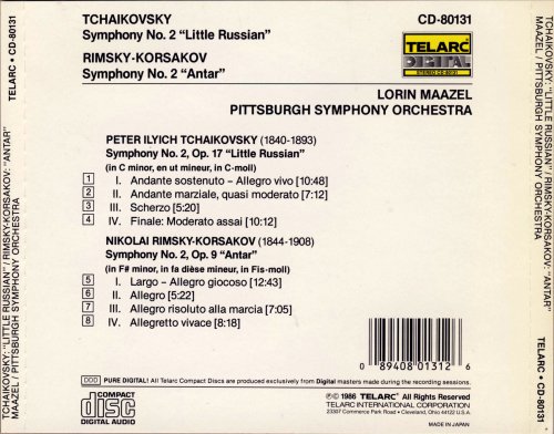 Pittsburgh Symphony Orchestra, Lorin Maazel - Tchaikovsky: Symphony No. 2 'Little Russian', Rimsky-Korsakov: Symphony No. 2 'Antar' (1986)