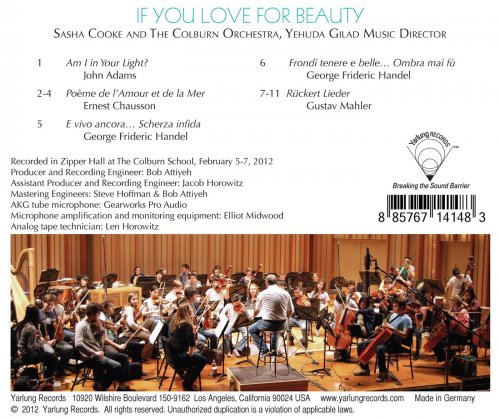 Sasha Cooke, Colburn Orchestra, Yehuda Gilad - If You Love for Beauty (2013) [Hi-Res]