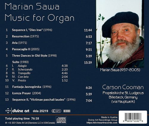 Carson Cooman - Marian Sawa: Music for Organ (2021) [Hi-Res]