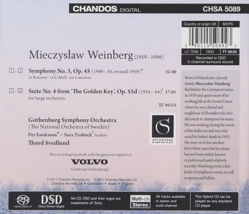 Thord Svedlund, Gothenburg Symphony Orchestra - Weinberg : Symphony No. 3 & Suite No. 4 from ballet “The Golden Key" (2011) [SACD]