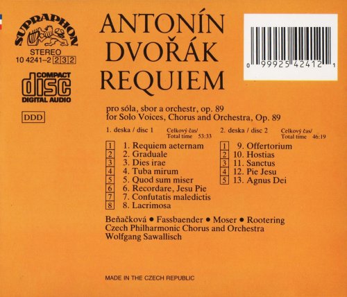 Czech Philharmonic Orchestra, Wolfgang Sawallisch - Dvořák: Requiem (1988) CD-Rip