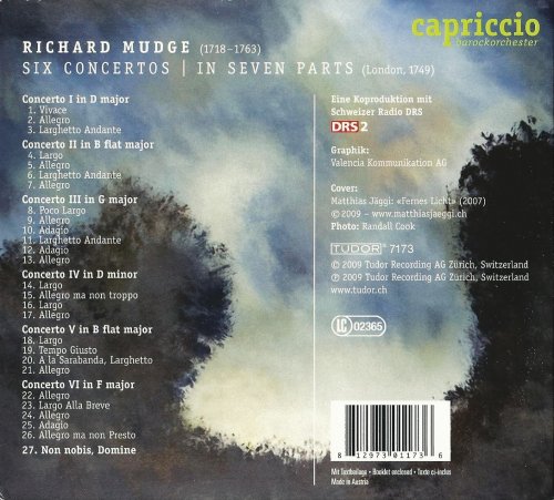 Barockorchester Capriccio Basel - Richard Mudge: Six Concertos (2009) CD-Rip
