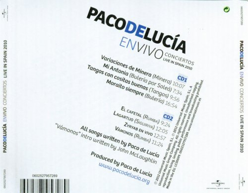 Paco de Lucia - En Vivo Conciertos Espana 2010 (2011)