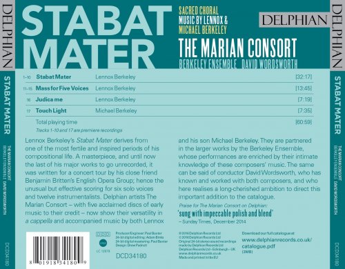 The Marian Consort & Berkley Ensemble - Stabat Mater: Sacred Choral Music by Lennox & Michael Berkeley (2016) [Hi-Res]