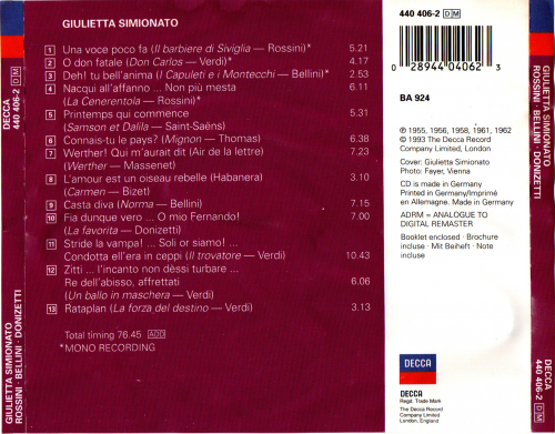 Giulietta Simionato - Grandi Voci (1993)