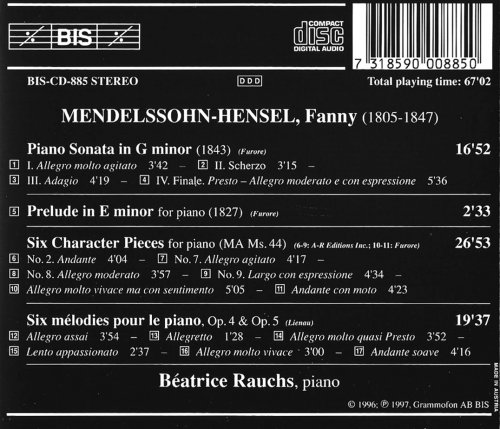 Béatrice Rauchs - Fanny Mendelssohn: Piano Music (1997) CD-Rip