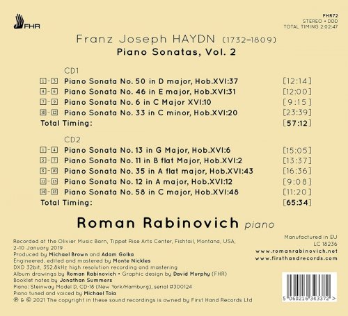 Roman Rabinovich - Haydn: Piano Sonatas, Vol. 2 (2021) [Hi-Res]