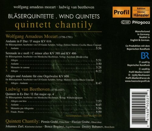 Chantily Quintet - Mozart, W.A.: Serenade No. 12 / Beethoven, L. Van: String Quintet, Op. 4 (Arr. for Wind Quintet) (2008)