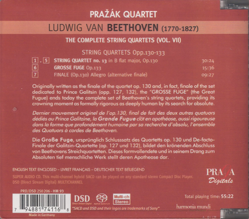 Prazak Quartet - Beethoven: String Quartets, Vol. 7 (2004) [SACD]