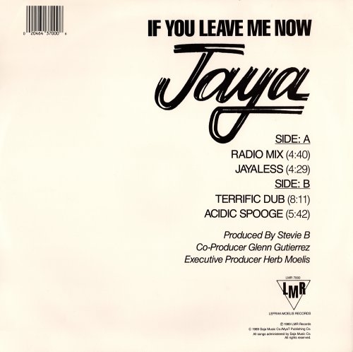 Jaya - If You Leave Me Now (US 12") (1989)