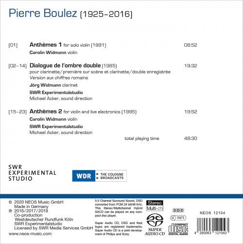 Carolin Widmann, Jörg Widmann - Pierre Boulez: Anthèmes & Dialogue de l'ombre double (2021) [Hi-Res]