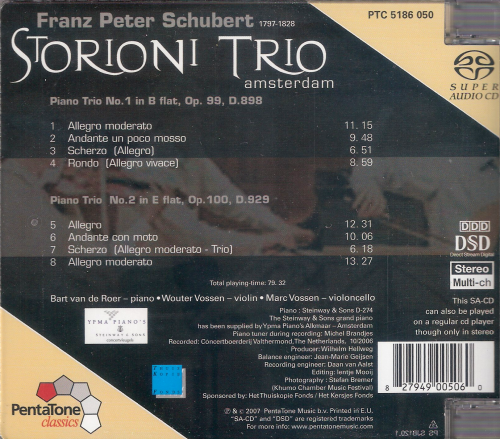 Storioni Trio - Schubert: Piano Trios 1 & 2 (2007) [SACD]