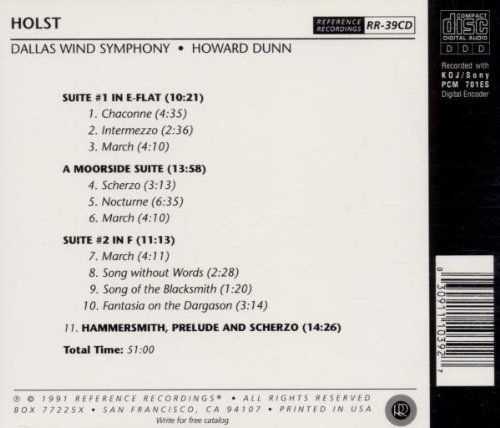 Dallas Wind, Dunn - Holst: Moorside suite, Suite 1 & 2, Hammersmith-Prelude and Scherzo (1991)