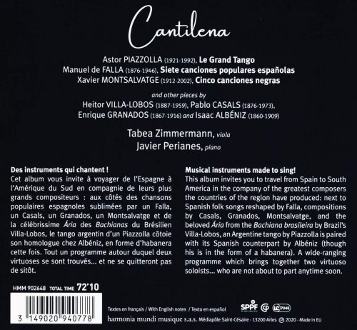 Tabea Zimmermann & Javier Perianes - Cantilena (2020) CD-Rip