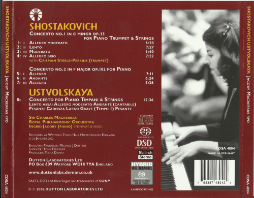 Ingrid Jacoby, Sir Charles Mackerras, Royal Philharmonic Orchestra - Shostakovich and Ustvolskaya (2003) [SACD]
