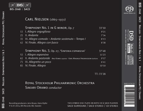 Royal Stockholm Philharmonic Orchestra, Sakari Oramo - Carl Nielsen: Symphonies Nos. 1 & 3 (2014) [SACD]