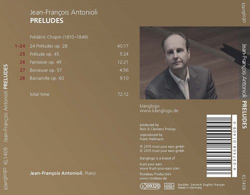 Jean-François Antonioli - Chopin: Préludes (2015) Hi-Res