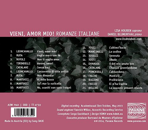 Lisa Houben, Daniel Blumenthal - Vieni, amor mio! - Romanze italiane (2014) [Hi-Res]